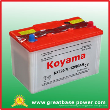 Nx120-7L (12V80AH) Koyama Dry Cell Batería recargable